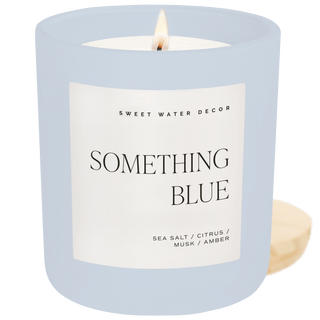 Something Blue Soy Candle - Blue Matte Jar - 15 oz (Salt and Sea)