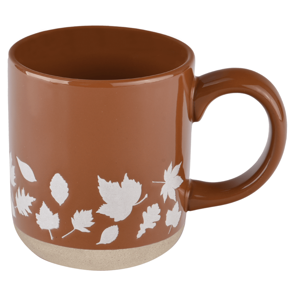 Fall Leaves 14 oz Orange Stoneware Coffee Mug