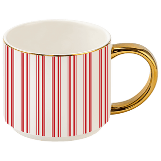 Red Stripe 14 oz Gold Handle Coffee Mug