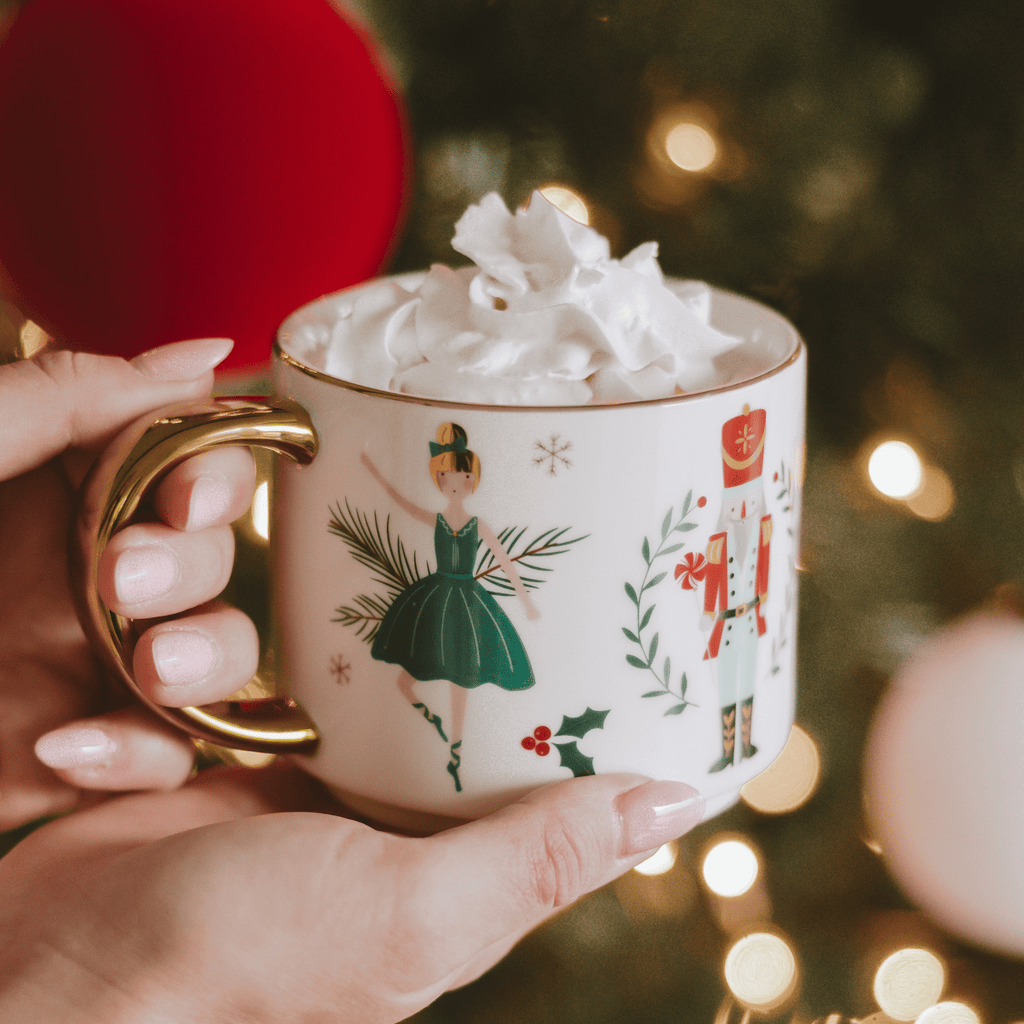 Nutcracker 14 oz Gold Handle Coffee Mug