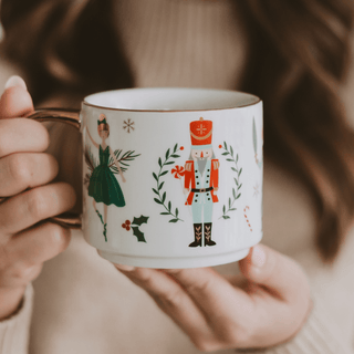 Nutcracker 14 oz Gold Handle Coffee Mug