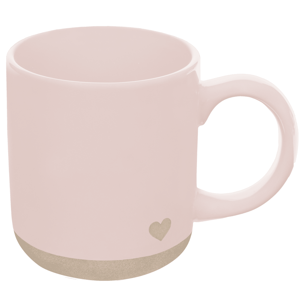 Pink Heart 14oz. Stoneware Coffee Mug