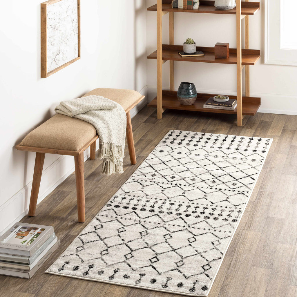 Scandi Moroccan Trellis Rug – Patterned Washable Living Room Carpet