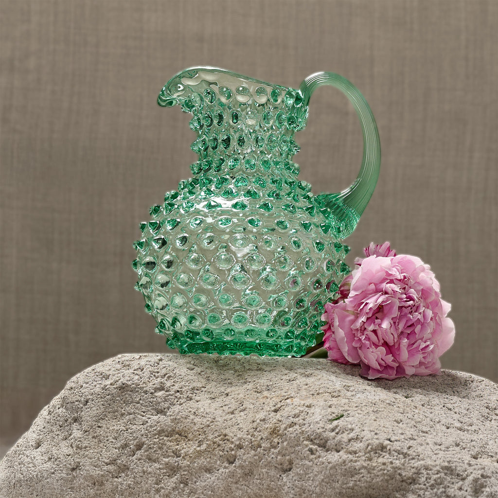 Hobnail Glass Creamer Jug in Capri Sea – 1 Liter