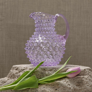 Hobnail Glass Creamer Jug in Lilac Bloom – 1 Liter