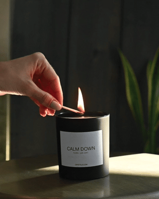 CALM DOWN Candle – Palo Santo Coconut Wax Candle for Relaxation & Grounding
