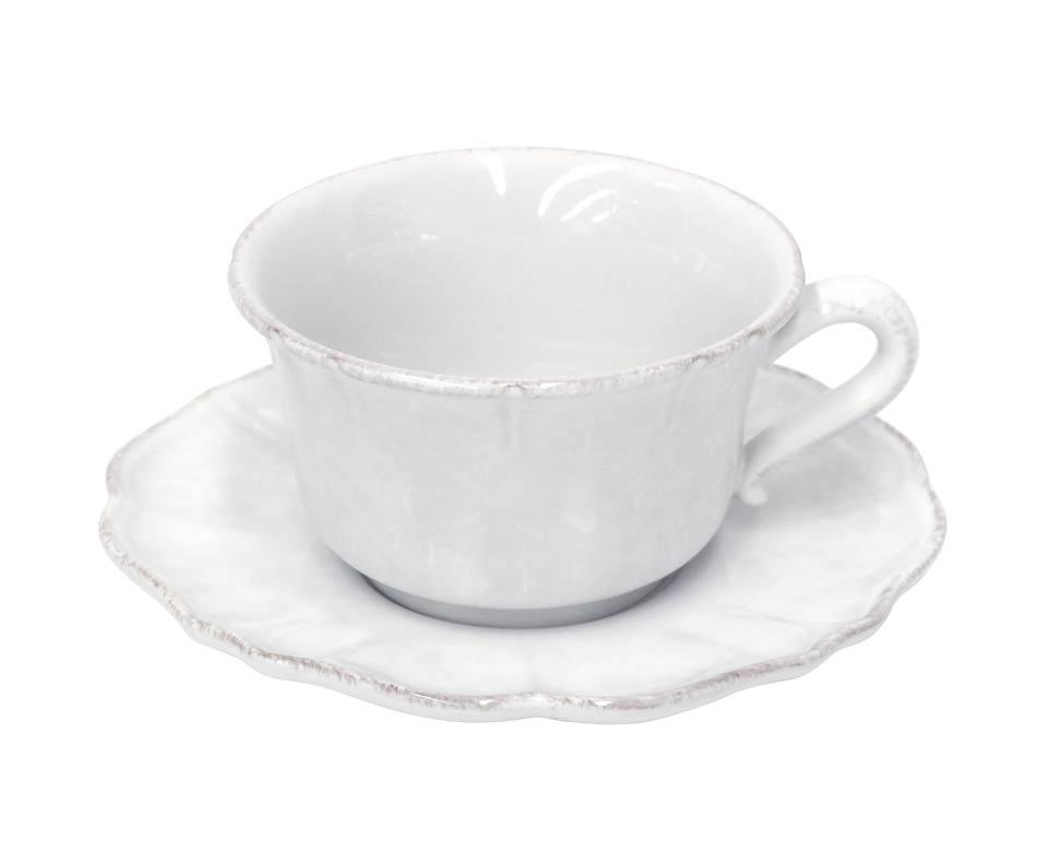 COSTA NOVA – Casafina Impressions Jumbo Cup & Saucer 13 oz., White – Large Coffee Cup Set