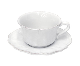 COSTA NOVA – Casafina Impressions Jumbo Cup & Saucer 13 oz., White – Large Coffee Cup Set