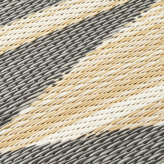 Cairo Natural & Black Geometric Reversible Outdoor Patio Rug