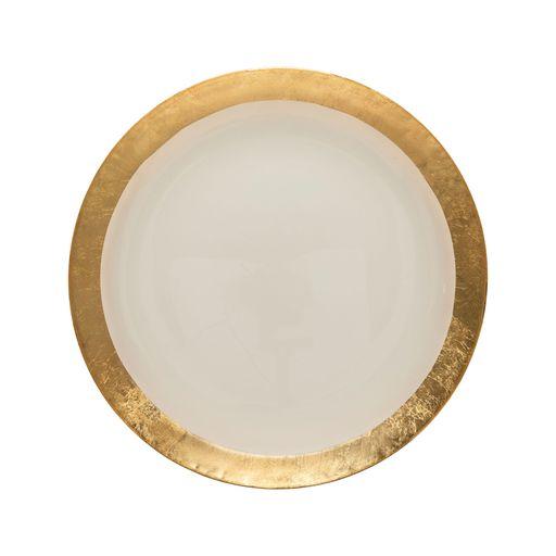 COSTA NOVA Glass Charger Plate with Gold Rim – Luxury Table Decor for Special Occasions
