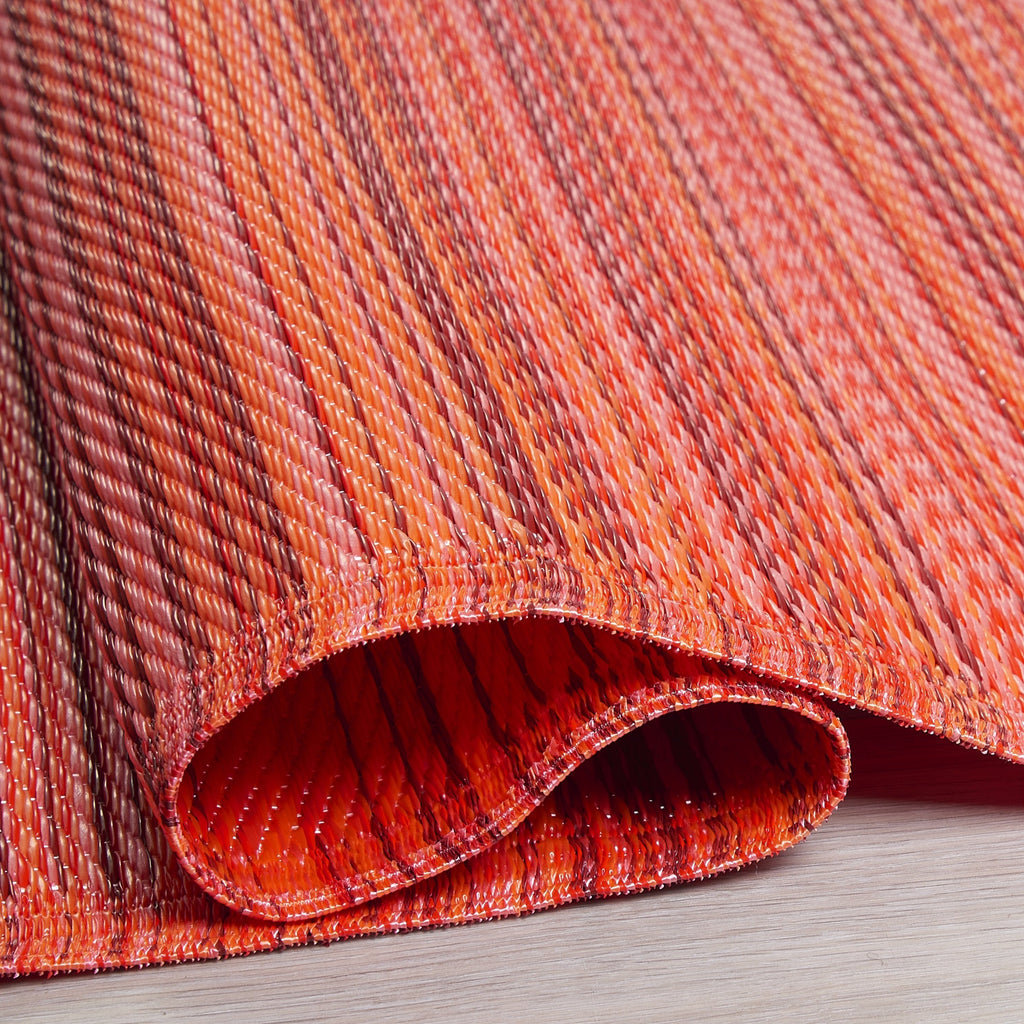 Cancun Sunset Striped Reversible Outdoor Patio Rug