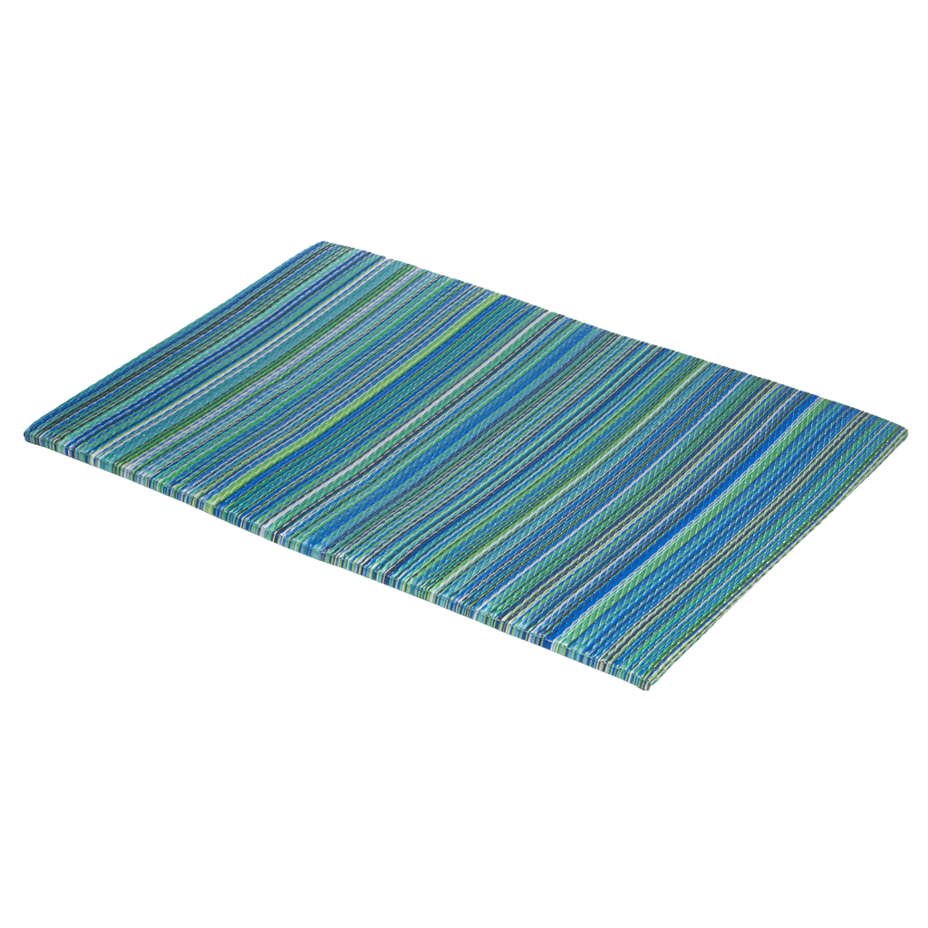 Cancun Turquoise & Moss Green Recycled Plastic Outdoor Doormat – 24″ x 36″