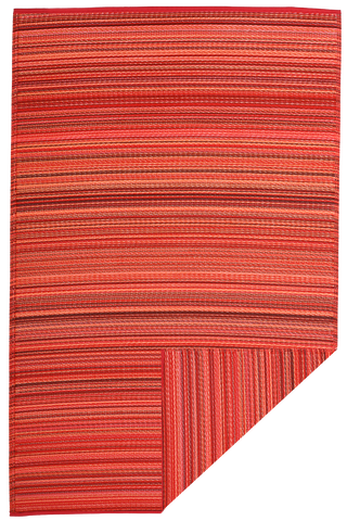 Cancun Sunset Striped Reversible Outdoor Patio Rug