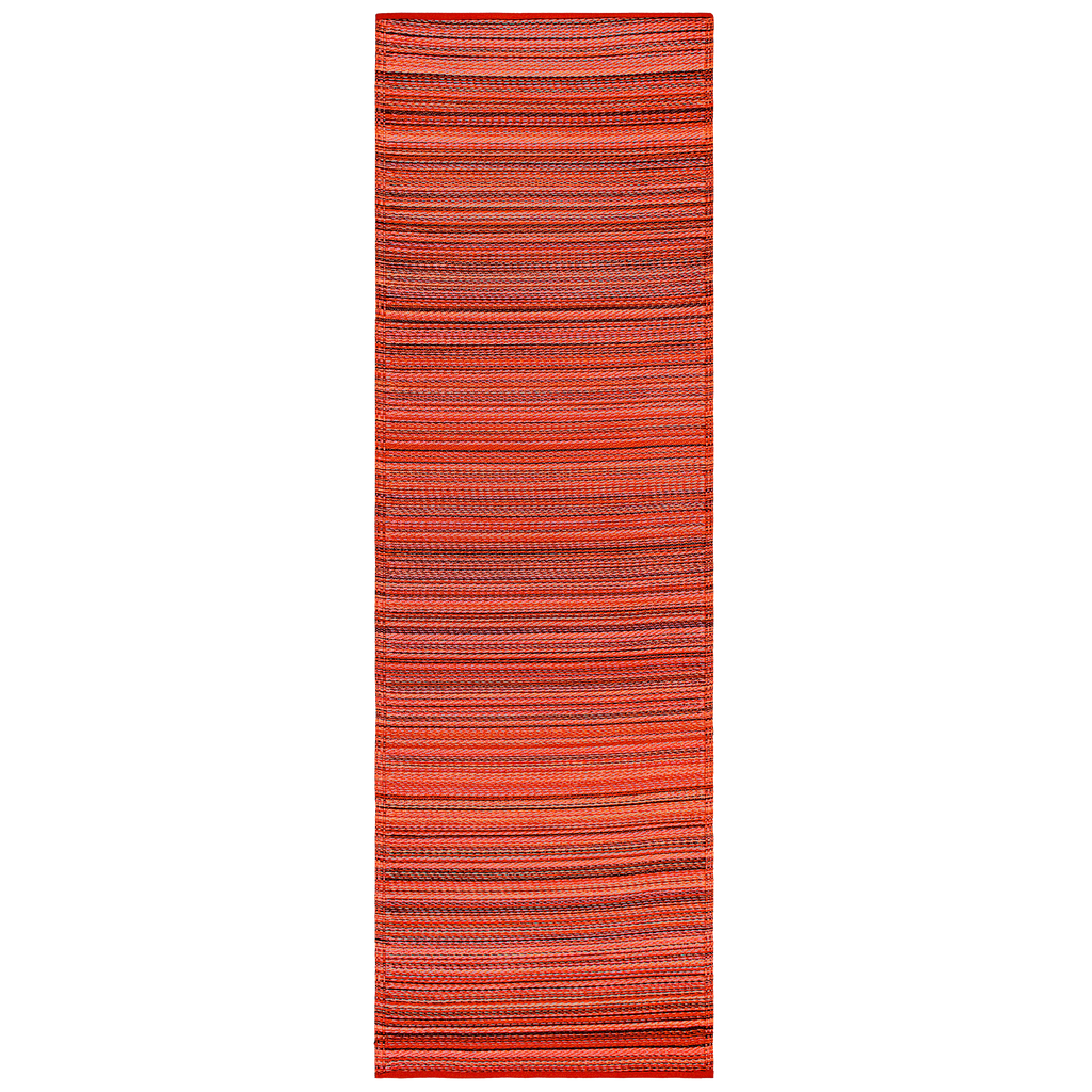 Cancun Sunset Striped Reversible Outdoor Patio Rug