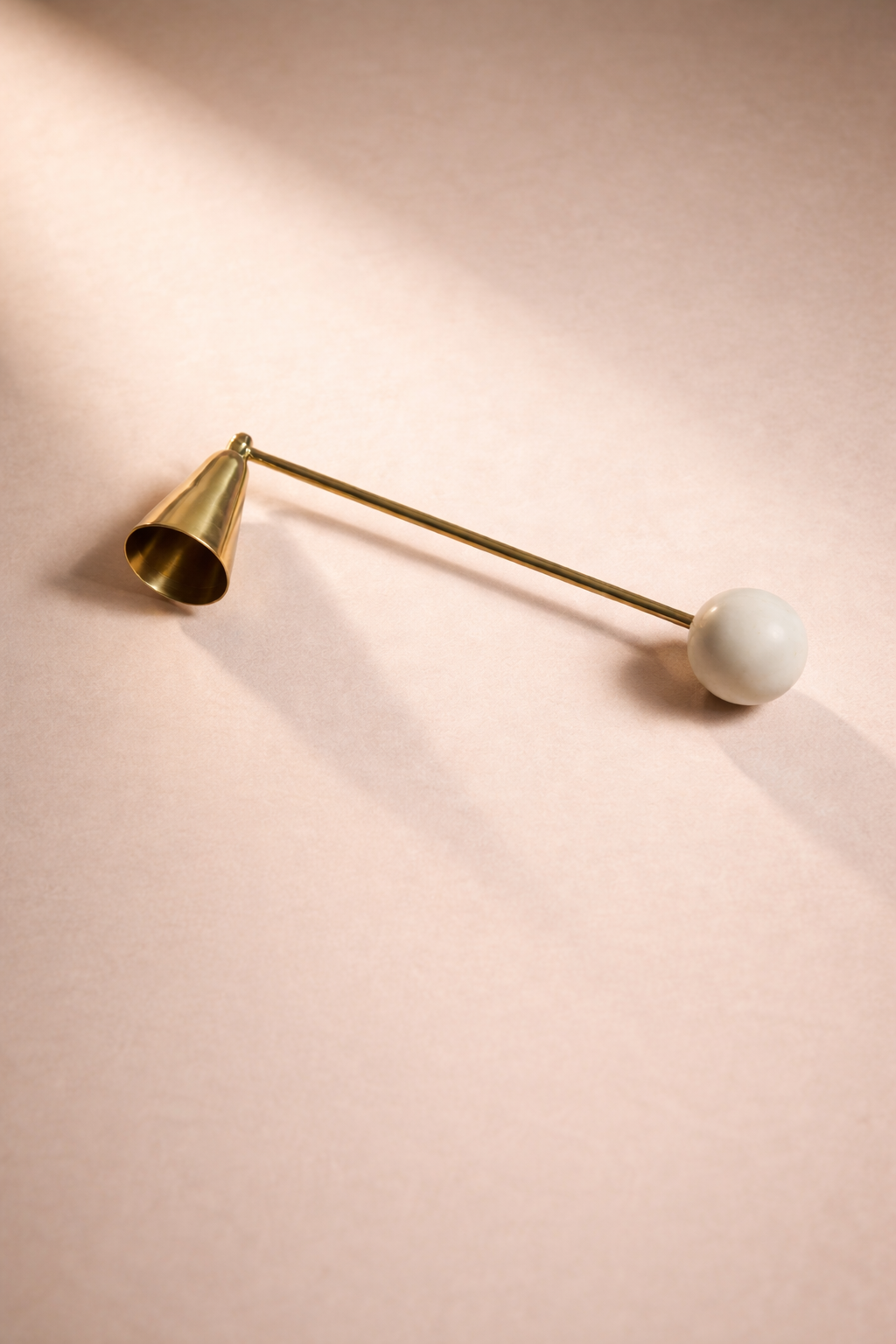 Brass & White Marble Candle Snuffer