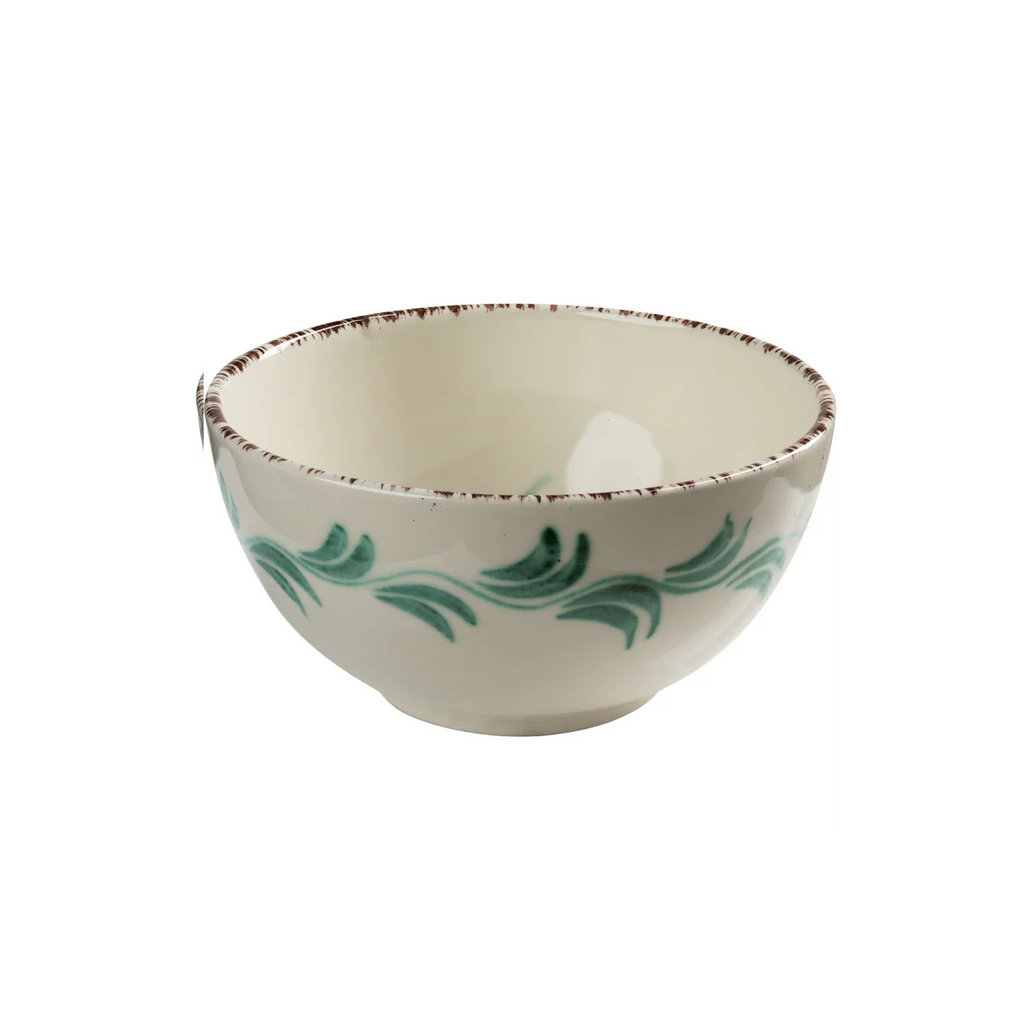 Casa Nuno Bowls Set of 2 – Green with 3 Flowers / 3 Flowers & Shell Portuguese Talavera Bowls