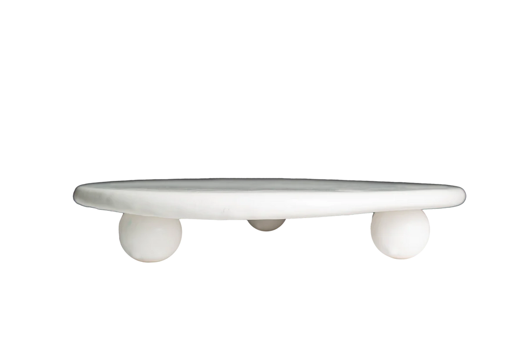 Catalina Footed Cheese & Cake Plate, Matte White – Handmade Italian Ceramic Serving Plate