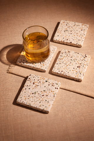 Handcrafted Terrazzo Coasters – Set of 4