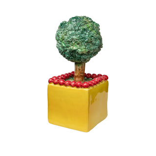 Ceramic Artichoke & Tree Topiary Tulipiere – Handmade Italian Decorative Topiary (2 Color Variants)