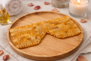 Golden Glow Citrine Eye Mask – Genuine Crystal Cooling Spa Ritual