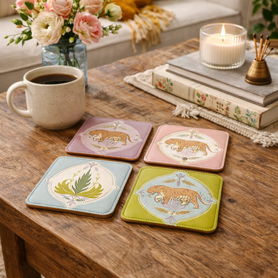 Moon Tiger Coasters – Set of 4