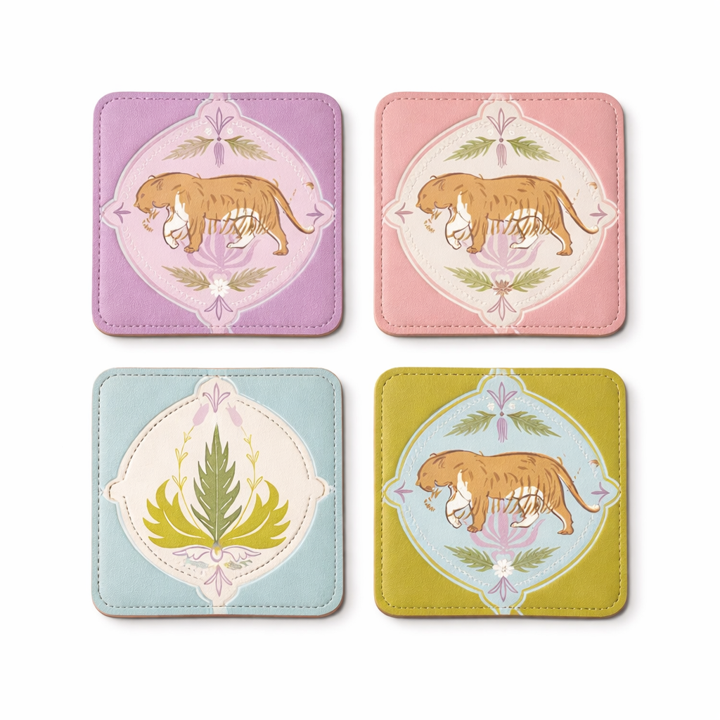 Moon Tiger Coasters – Set of 4