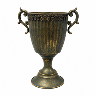 Aged Iron Trophy Vase