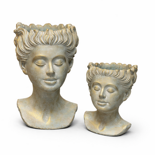 Distressed Vintage Roman Bust Planter