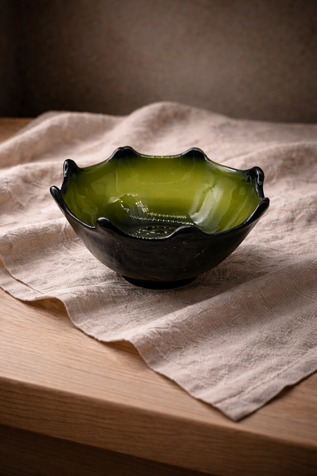 Tuxpan Forest Green Recycled Glass Bowl