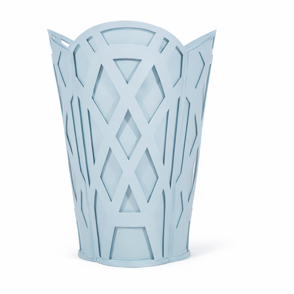 Slate Blue Chippendale Wastepaper Basket & Tissue (3 Options) | Classic Bath Décor