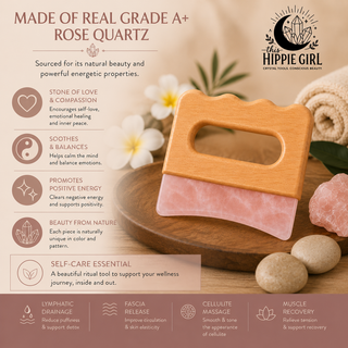 Rose Quartz Body Gua Sha – Crystal Sculpting & Massage Tool