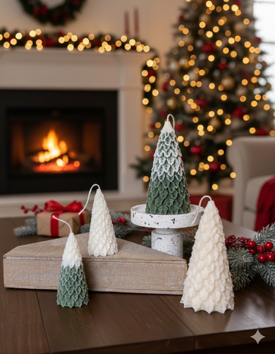 Christmas Pine Tree Candles for Festive Holiday Decor
