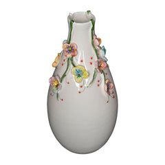 Colorful Flower Vase with Multi-Colored Small Flowers – Handmade Italian Wildflower Vase