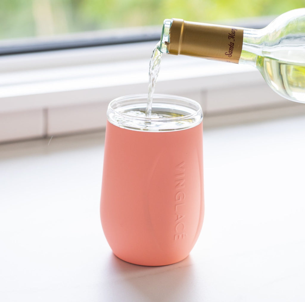 Vinglacé Glass-Lined Wine Tumbler with Lid – 10 oz Insulated Drinkware