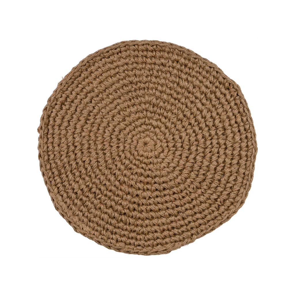 Cotswolds Jute Placemat – Natural Round Hand-Crocheted Table Mat