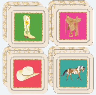 Elegant Cowgirl Western Coasters – Set of 4