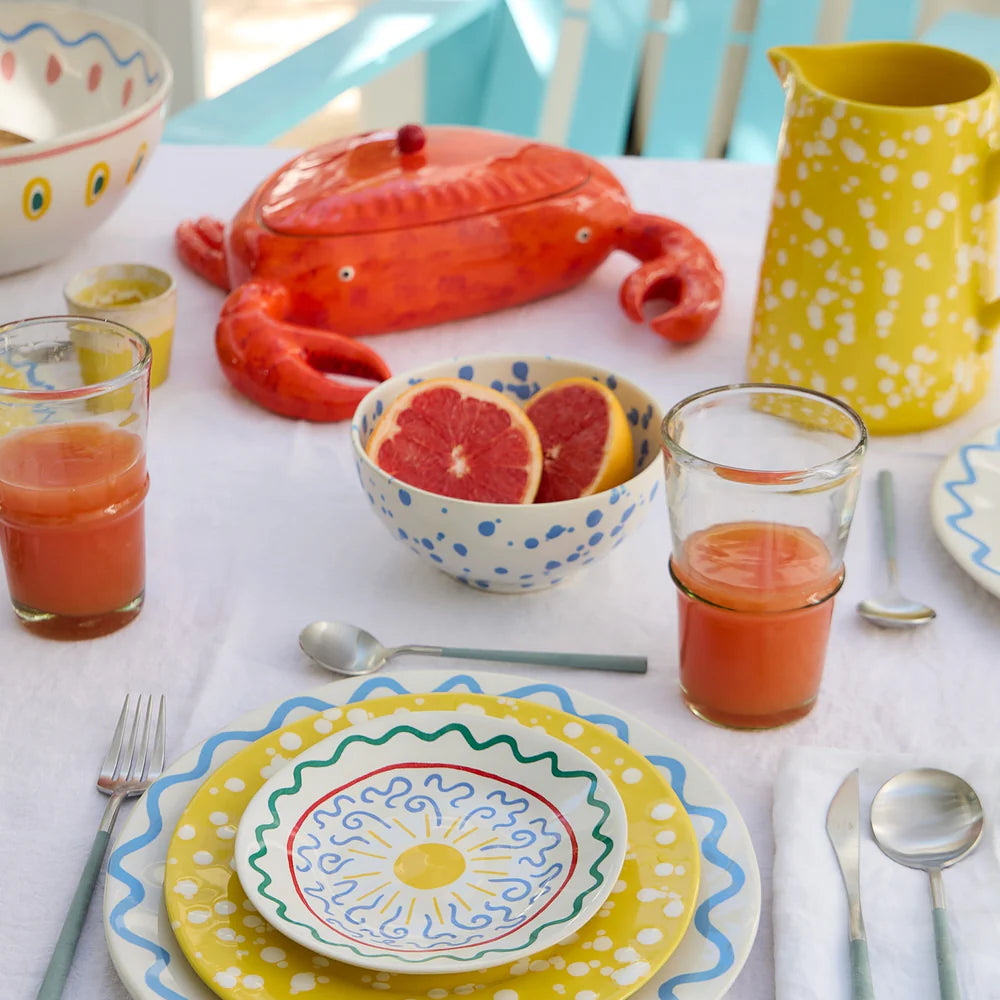 Costa Nova Summer Bliss Crab Faience Centerpiece & Storage Jar – Crab Orange Fine Stoneware