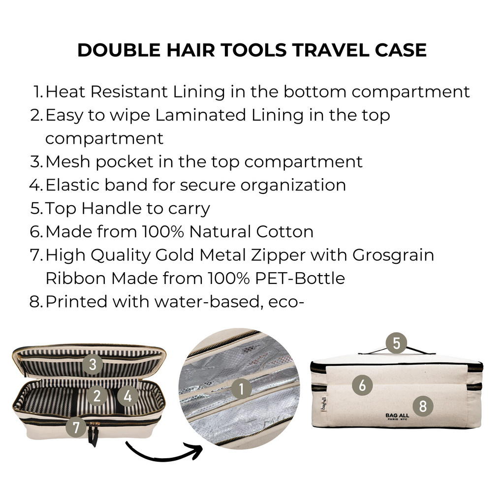 Double Hair Tools Travel Case – Cream