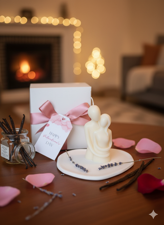 Cuddling Couple Handmade Scented Candle for Cozy Moments