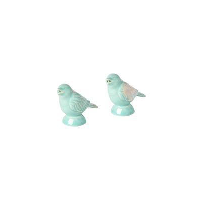 COSTA NOVA – Casafina Taormina Salt & Pepper Shaker Sparrow, White/Aqua – Decorative Tabletop Set