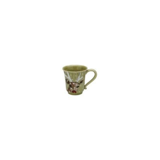 COSTA NOVA Mug 12 oz. – White and Green Ceramic Cup