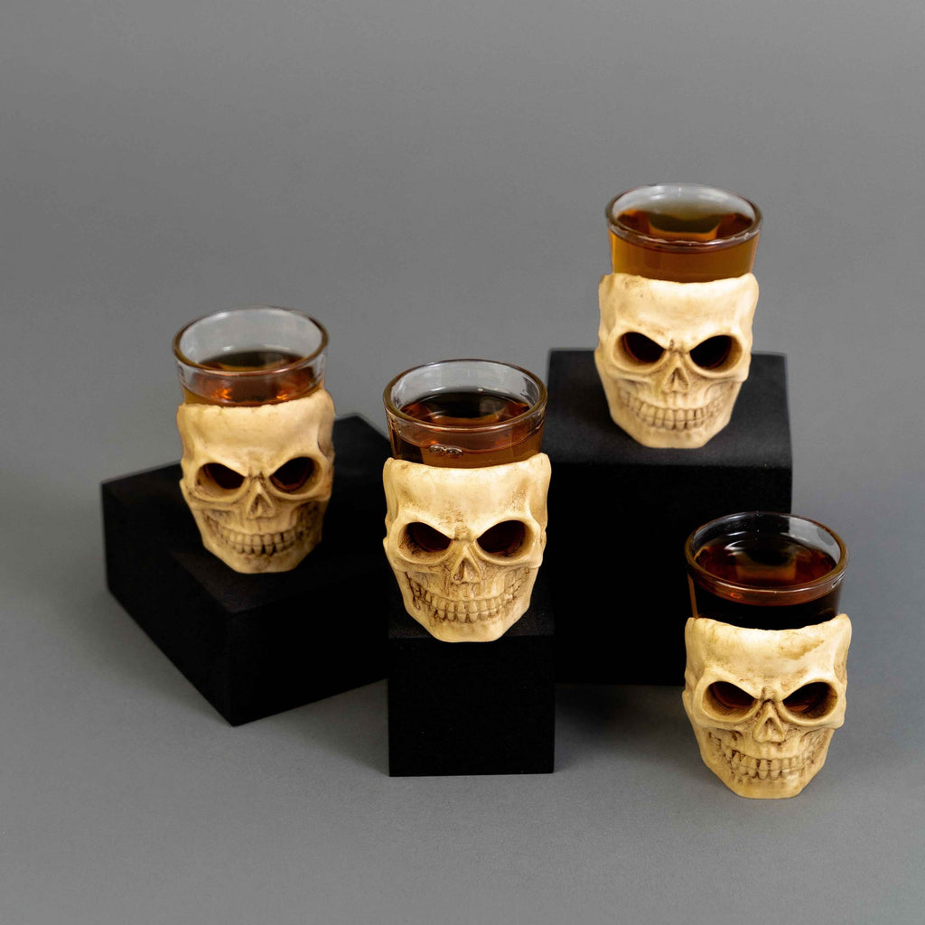 Halloween Skull Shot Glasses – Set of 4