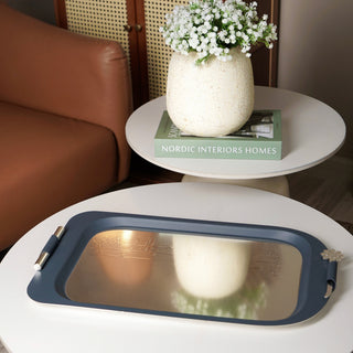 Mirral - Serving Tray - Dark Blue & Silver