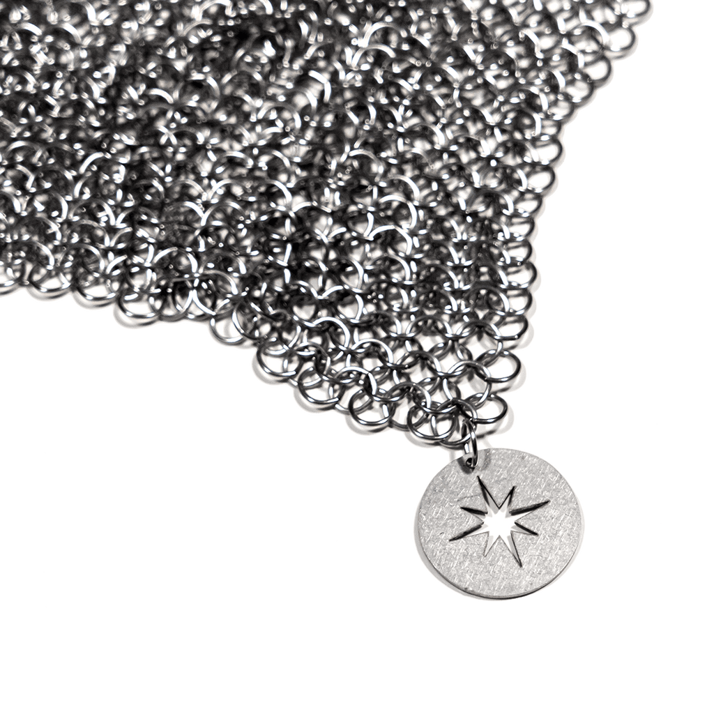 American-Made Stainless Steel Chain Mail Cast Iron Scrubber
