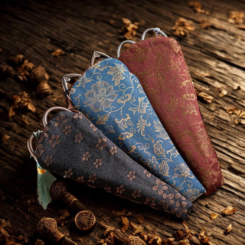 Vintage-Style Embroidery Scissors with Brocade Sheath