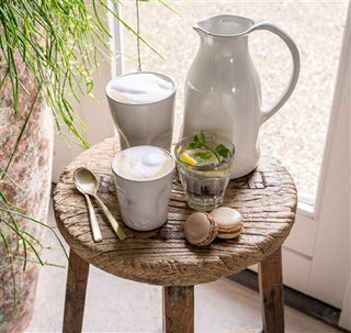 Dented Ceramic Mugs – Set of 4 in Black Matte, White, or Platinum