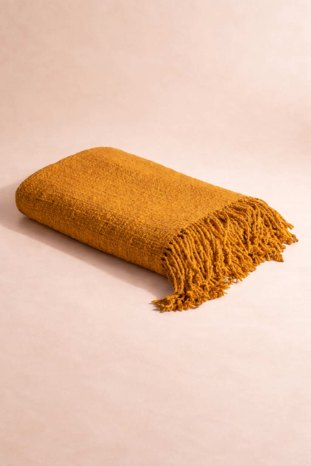 Desierto Mustard Handloom Wool Throw Blanket
