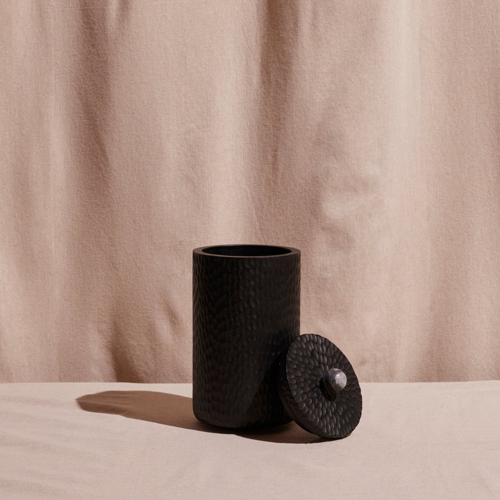Arjun Acacia Wood & Black Marble Decorative Object