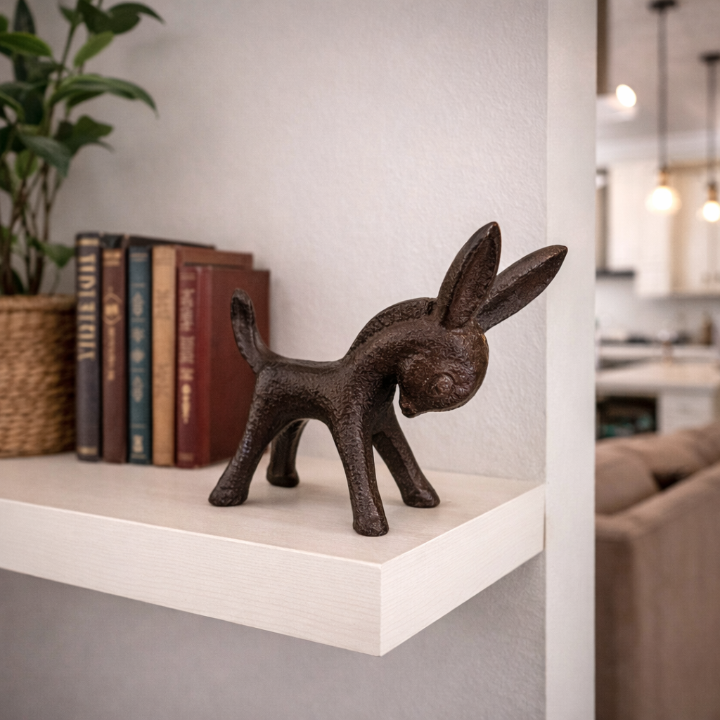 Rustic Cast Iron Donkey Figurine