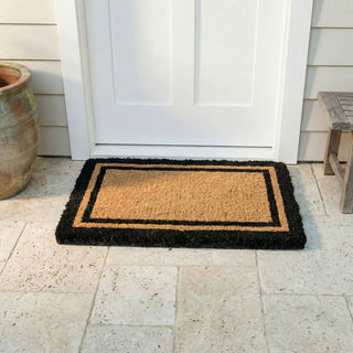 Double Black Border Natural Coir Doormat